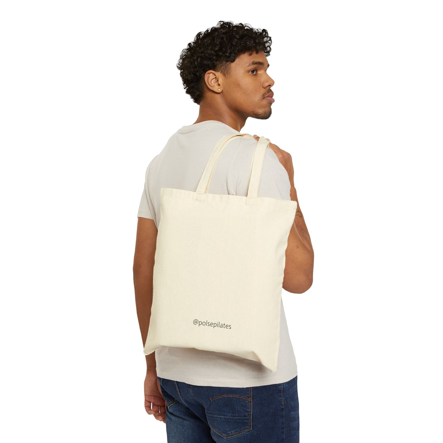 In My Pilates Era Canvas Tote — Retro Striped Fitness Bag