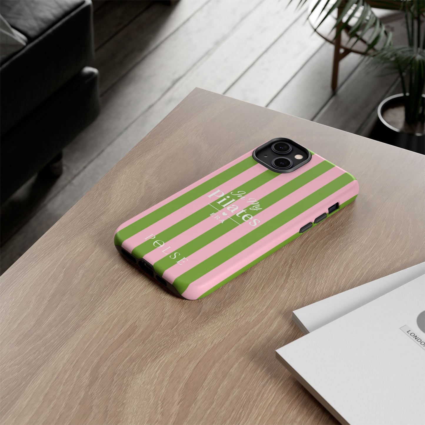 iPhone Case - 'In My Pilates Era' Pink & Olive