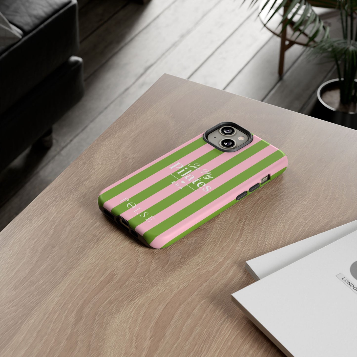 iPhone Case - 'In My Pilates Era' Pink & Olive