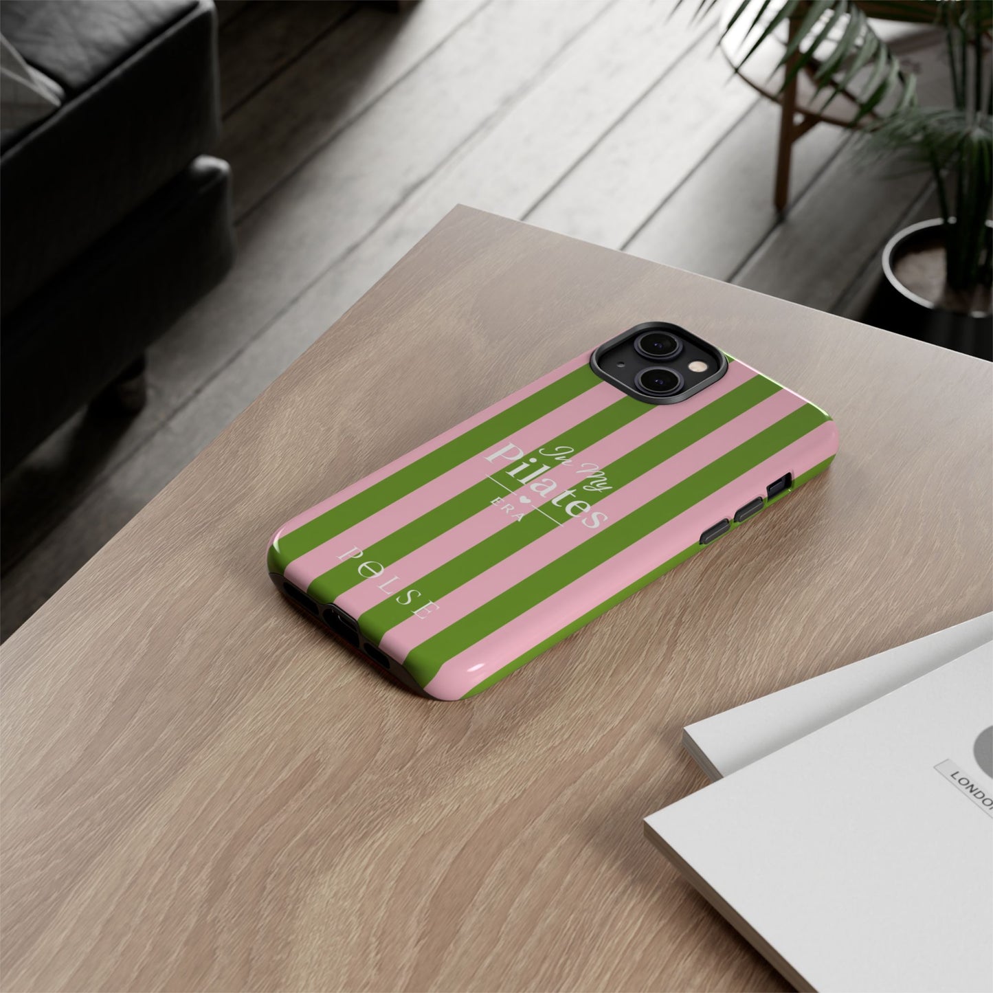 iPhone Case - 'In My Pilates Era' Pink & Olive