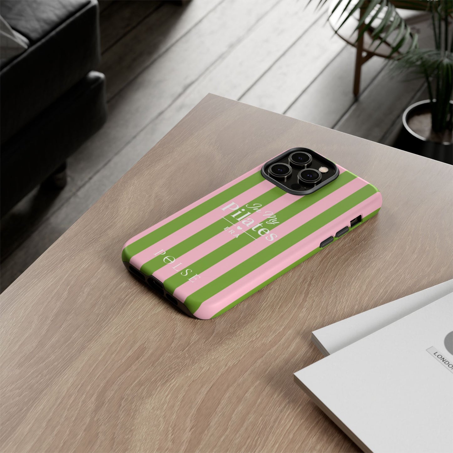 iPhone Case - 'In My Pilates Era' Pink & Olive