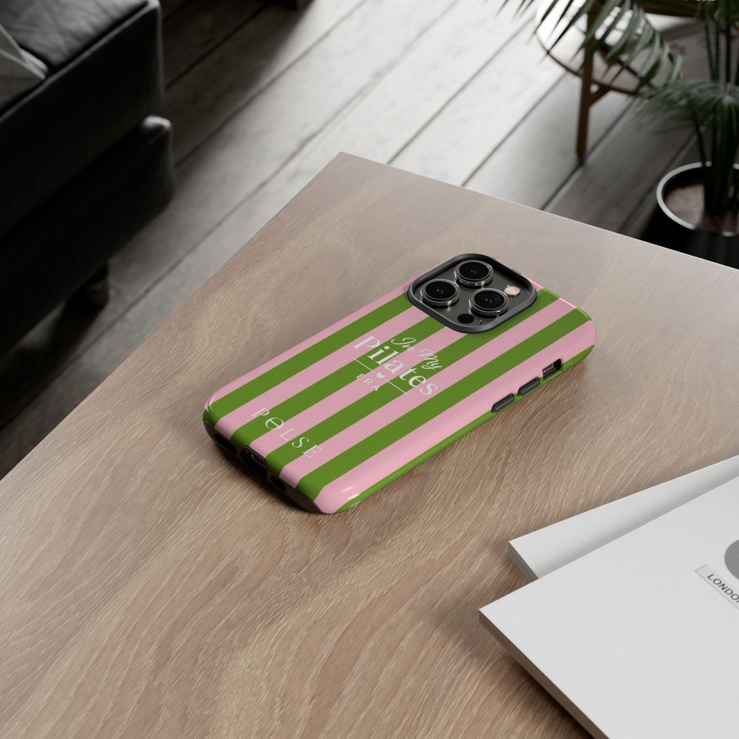 iPhone Case - 'In My Pilates Era' Pink & Olive
