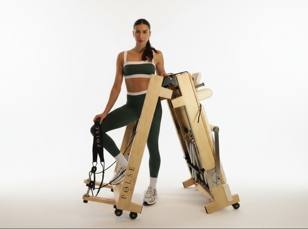 Foldable Pilates reformer for home use with box and jump board included free shipping worldwide