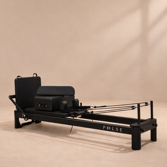 black reformer for studio pilates fold leather commercial use